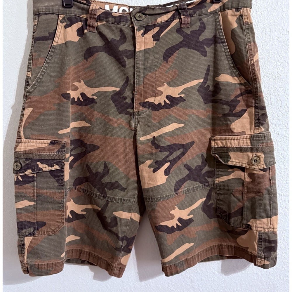 Monument Mens Camo Cargo Shorts Size 32 Cotton Ripstop Military Utility